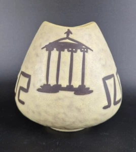 Mid Century Elma Keramik Vase - 153 / 25 cm Fischmaul - Dekor Antike - Greek - Bild 1 von 3