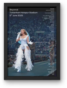 Beyoncé London ALL DATES Setlist Posters A1-5 Frame Option Tottenham Stadium - Imagen 1 de 3