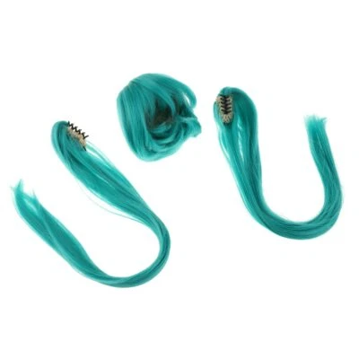 MAGIDEAL 1/3 BJD Doll Wig Miku Style Green Blue Twin Tails Ball Jointed Doll Wig Anime