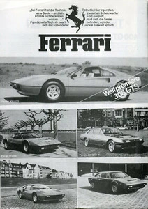 Ferrari 308 GTB GTS GT4 400GT 512BB 1978 Auto Becker sales brochure/leaflet - Picture 1 of 1