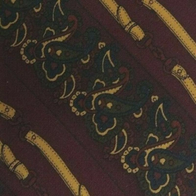 Burgundy Paisley Striped TRUSSARDI Silk Tie - Image 1 of 4