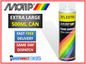 Motip Clear High Gloss Varnish Lacquer Spray Paint Acrylic 500ml Aerosol (04009)