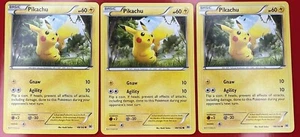 3X Pokémon TCG Pikachu Breakthrough 48/162 Regular Common XY BREAK 2015 LP - Bild 1 von 2