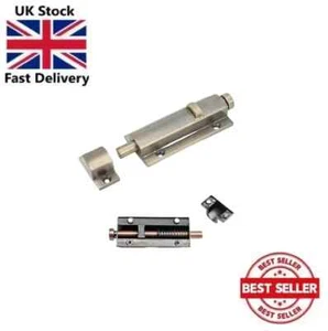 SLIDE BOLT Bathroom Toilet Shed Door Lock Catch Latch Easy Fit 4" Lock - Picture 1 of 5
