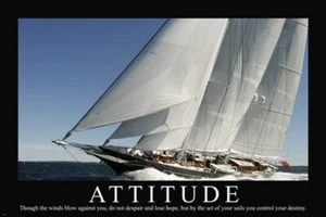 SAILING INSPIRATIONAL POSTER 20x30 ATTITUDE power CONFIDENCE hope CONTROL - Picture 1 of 1