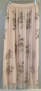 NWT Sundance Catalog Pink “Garbo Beaded Mesh Dance Skirt” Size S $188 - Picture 1 of 4