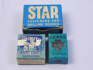 Lot Of Vintage Star Fastener Pins Cross Staples Holy Trinity Night Lights Props - Picture 1 of 9
