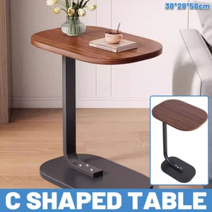 Small C Shaped Side Table Height Adjustable End Table for Sofa Bed Laptop Stand - Picture 1 of 12