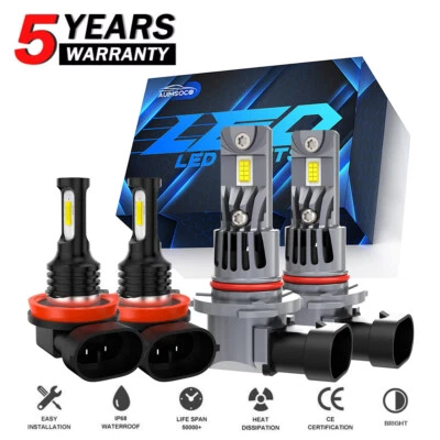 For Chrysler 300 2011-2014 10000K Combo LED Headlights +Fog Lights Bulbs Kit 4PC - Image 1 of 4