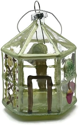 Jardín Flores Invernadero Adorno Vidrio Soplado Brillo Árbol de Navidad Decoración Foto 1 de 4