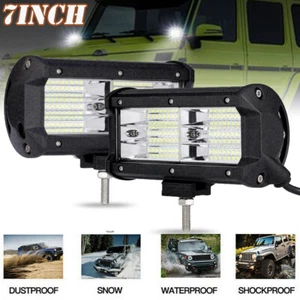 2x 7" 800W LED Work Lights Flood Offroad Driving Fog SUV UTV Truck ATV Pickup US - Bild 1 von 12