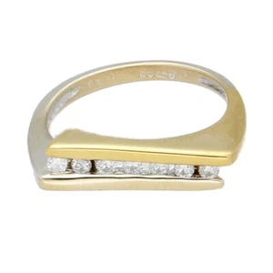 18Carat Yellow & White Gold 0.16ct Fancy Eternity Ring (Size J) 15x4mm Head - Picture 1 of 3