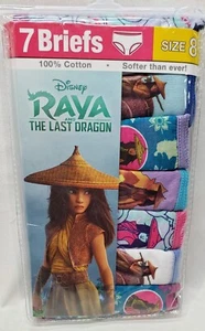 Disney Raya And The Last Dragon Girls' 7 Pack Cotton Briefs Size 8 - Picture 1 of 5