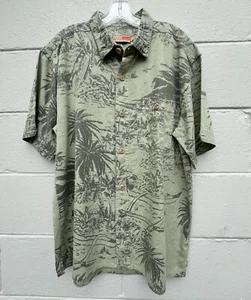 XL NWT Green Hemp Blend Santa Cruz Men's Short Sleeve Tropical Hut Camp shirt - Picture 1 of 10