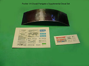POCHER 1/4 DUCATI 1299 PANIGALE S SUPPLEMENTAL DECAL SET w/ HK117 MUFFLER DECALS