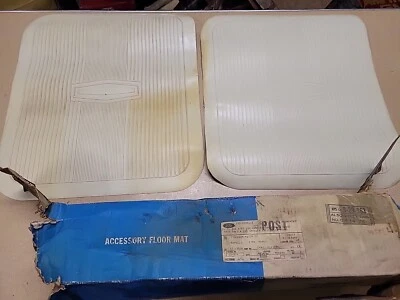Alfombrillas traseras dobles blancas Ford 1969 nuevas como nuevas C9AZ-6213106-J XLT Galaxy Mercury 70 Foto 1 de 4