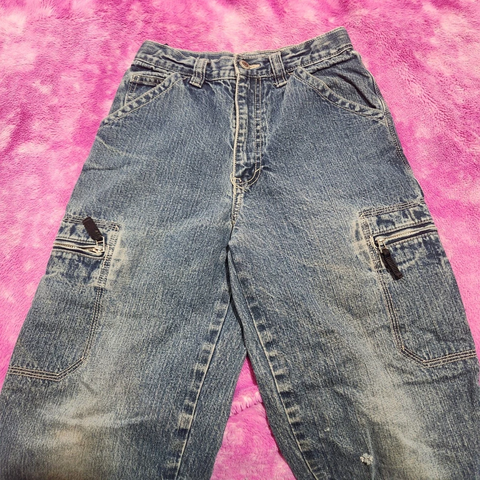 Джинсы Faded Glory для мальчиков размер 12 синяя джинсовая ткань плотник регулируемая талия свободная посадка - Изображение 1 из 4