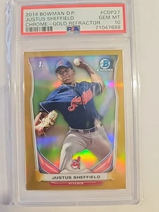 2014 Bowman Chrome 1st Justus Sheffield Gold # /50 CDP27  PSA 10 - Picture 1 of 2