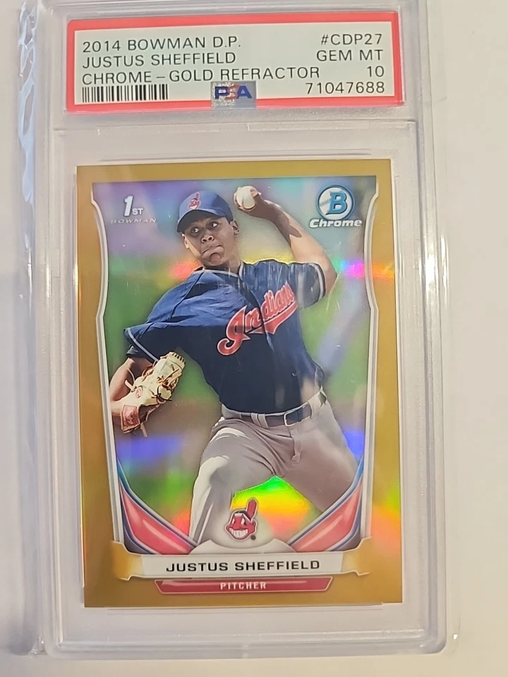 2014 Bowman Chrome 1st Justus Sheffield Gold # /50 CDP27  PSA 10 - Image 1 of 2