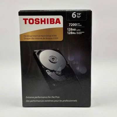 New Toshiba 3.5" X300 6TB SATA III 6Gbps HDD HDWE160 - Image 1 of 4