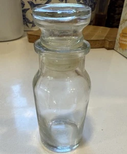Bottiglia spezie farmacia in vetro vintage con tappo alta 4" - Foto 1 di 3