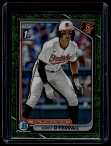 2024 Bowman Draft #BDC-21 Griff O'Ferrall Chrome Green Grass Refractor #/99 - Picture 1 of 2