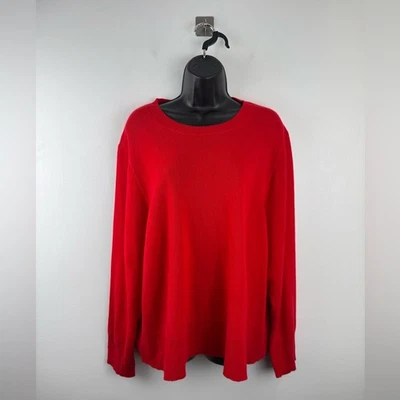 Suéter J.Crew Mujer Cachemira Relajado Cuello en V Rojo Talla Grande XXL Foto 1 de 4