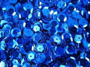 Sequins Metallic 8mm Blue 125g DIY Crafts Sewing Dressmaking Embellishment - Picture 1 of 2