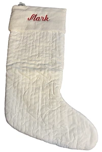 Medias Pottery Barn Canal Acolchado Terciopelo GRANDES Navidad Marfil Mono Marca Nuevas - Imagen 1 de 3