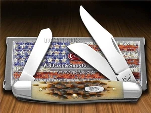 Case xx Knives Medium Stockman Jigged Amber Bone Pocket Knife Stainless 00128 - Picture 1 of 4