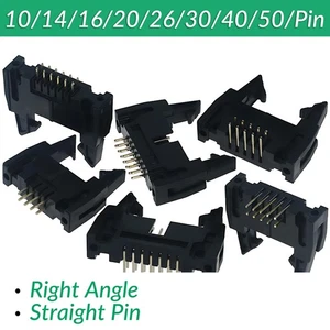 IDC Straight or Right Angle Pin Boxed PCB Header Connectors 2.54mm 10- 50 Ways - Picture 1 of 23
