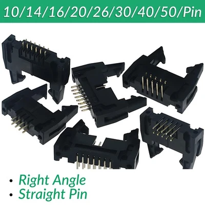 IDC Straight or Right Angle Pin Boxed PCB Header Connectors 2.54mm 10- 50 Ways - Image 1 of 4