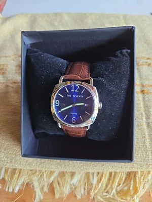 Reloj de cuarzo Egard The Seventy para hombre esfera azul acero inoxidable nuevo en caja NeedBattery Foto 1 de 3