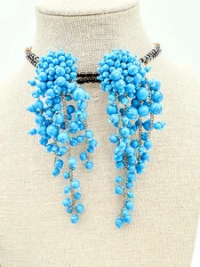 Oscar De La Renta Women's Blue Chandelier Earrings - Great Condition! - Picture 1 of 3