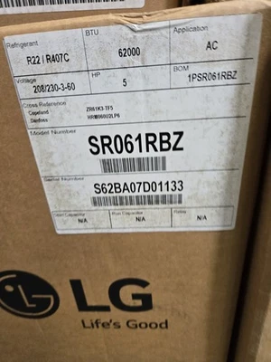 LG - PACKARD - SR061RBZ - 62,,00 COMPRESOR BTU 230V - 3 FASES IGUAL QUE ZR61K3TF5 Foto 1 de 2