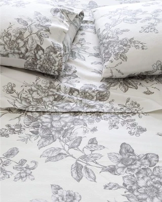 Granate Hill Vacaciones Toile Funda de Almohada REY Fiesta de Navidad Flor Gris Regalo SET 2 Foto 1 de 4