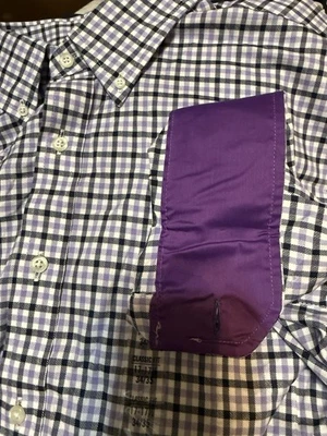 NUEVO Izod Clásico Elastizado Para Hombre Púrpura Con Botones Manga Larga Talla 17-17.5 34/35 Foto 1 de 4