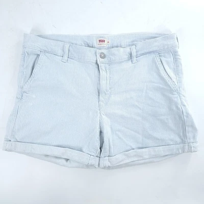 Pantalones Cortos Chinos Levis 31 Mujer Clásicos Rayas Blanco Azul Elastizados Puños 4 Entrepiernas Foto 1 de 4