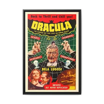 Cult Classic Large Gallery Framed Canvas 20" x 30" Movie Poster Art - Dracula Re - Image 1 of 4
