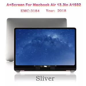 AA For Macbook Air 13" 2018 A1932 LCD Display Screen Assembly Replacement Sliver - Picture 1 of 5