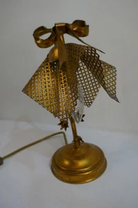 schöne Tischlampe Schleife Blüten gold Leuchte 1-flammig - Bild 1 von 13