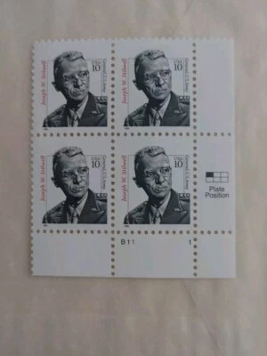 US Stamps Plate Block SC #3420 10c General Stillwell MNH VF W/Plate Position! - Image 1 of 2