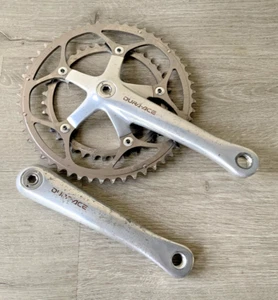 SHIMANO DURA ACE CRANKSET DOUBLE 53-39 TOOTH 175 MM ARMS MODEL 7701 - Picture 1 of 7