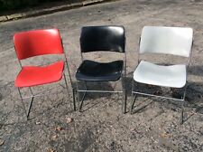 3 Vintage DAVID ROWLAND Mid Century Modern Metal Chrome 40/4 Chairs - Good