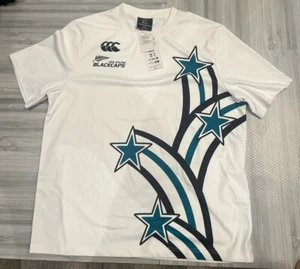 Canterbury - Mens Black Caps Retro Training T-Shirt White XL - Picture 1 of 3