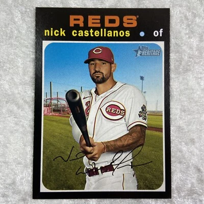 2020 Topps Heritage MLB High Number #555 Nick Castellanos - Cincinnati Reds - Image 1 of 2