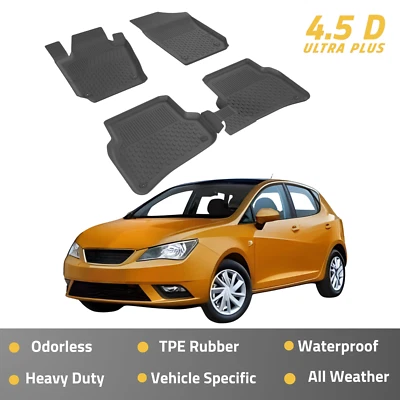 Alfombrillas para Seat Ibiza 2008-2017 revestimiento para coches ajuste de disfraz negro Foto 1 de 4