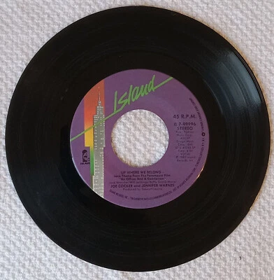 Joe Cocker - Sweet Li'l Woman & Up Where We Belong - Island 45 RPM  1982 - Image 1 of 2