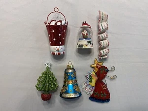 Juego De 6 Adornos De Árbol De Navidad De Colección Papá Noel Globo Y Caramelo Brillante Y Festivo - Imagen 1 de 12