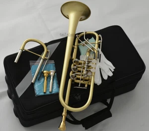 Professional Brushed Bb Rotary Trumpet Horn Upper Register Harmonic Key 132.00mm - Picture 1 of 5